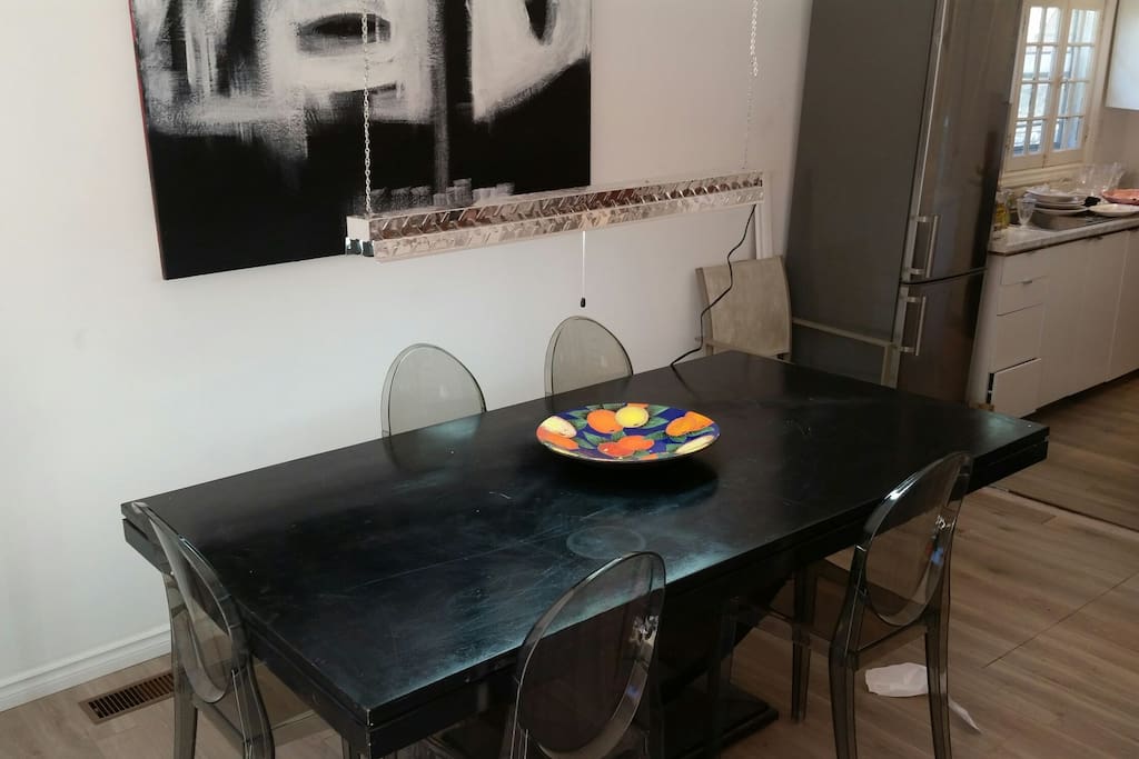 Dining Table seats 6..