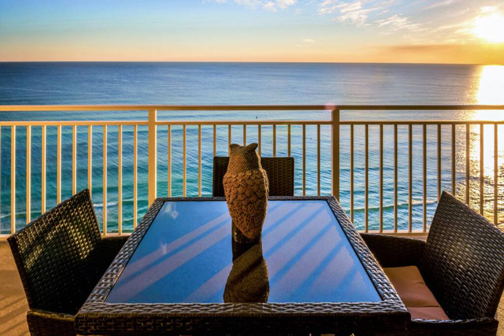 Balcony seating for everyone with amazing views