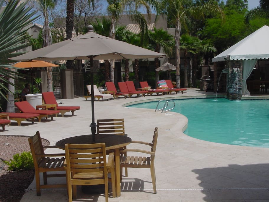 Heated water swimming pool