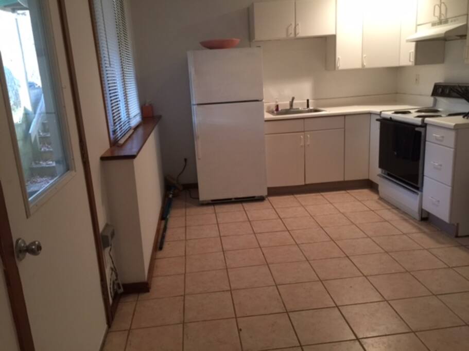 Private entrance with clean open kitchen
