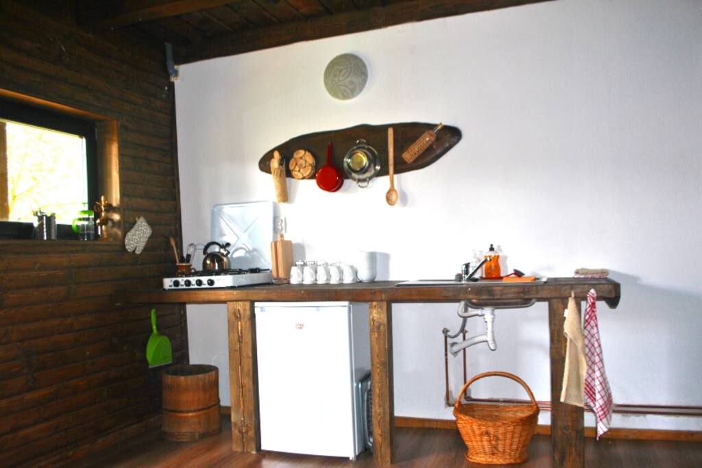 The hostels shared kitchen