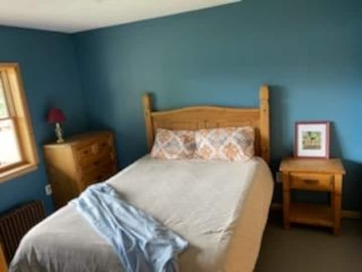 Queen bed in the basement