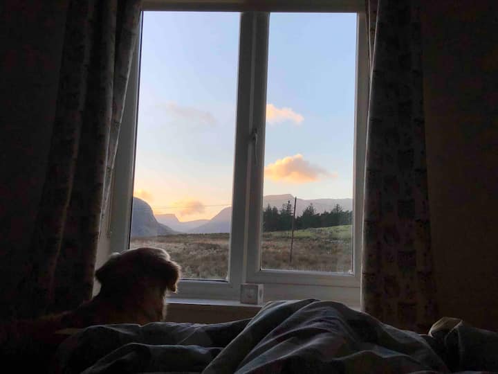 Views down the Ogwen valley from bedroom 3