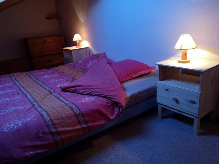 Mezzanine bedroom with double bed style