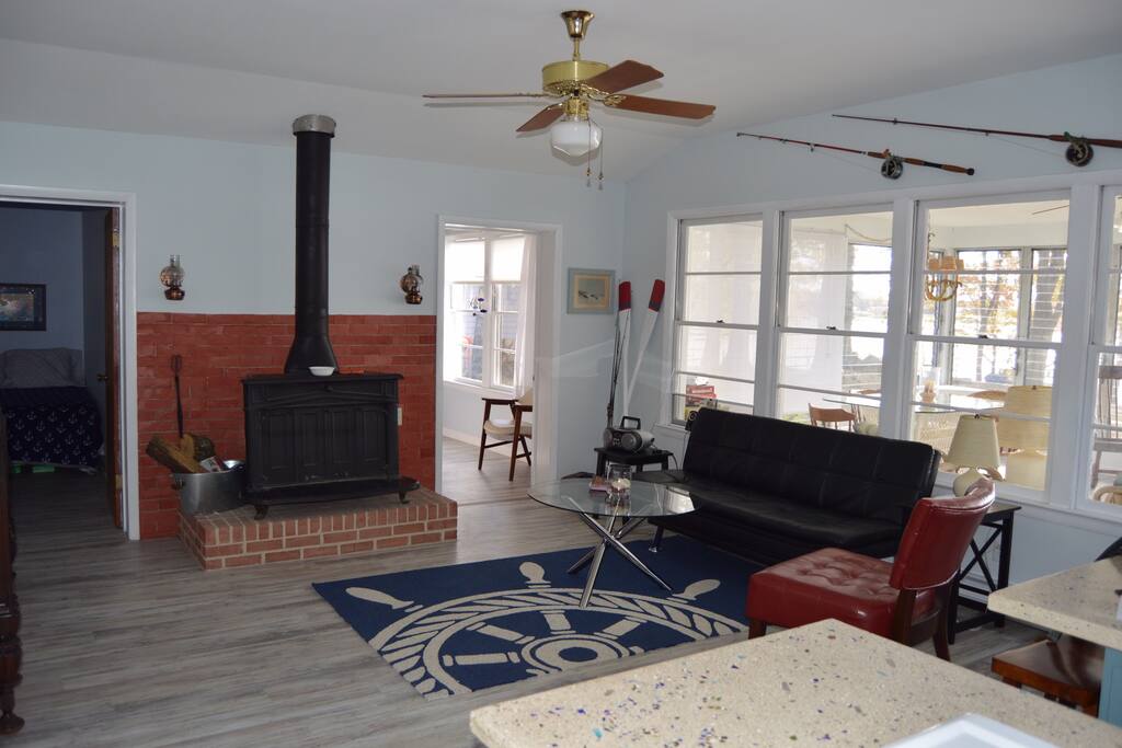 Main room with stove