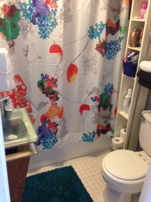 The bathroom.