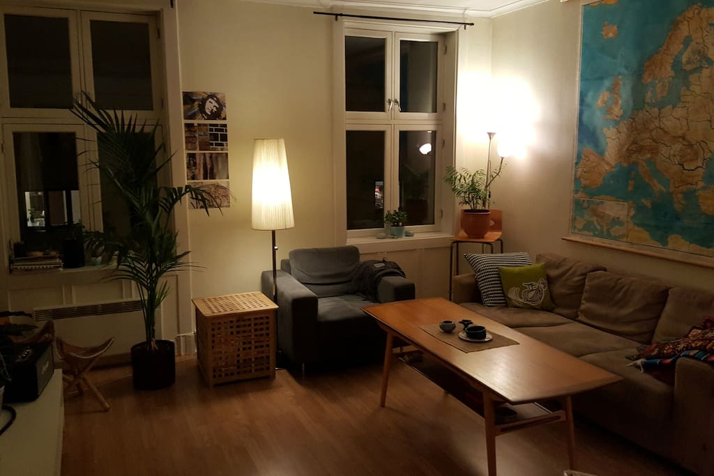 The living room has a cosy sitting area - you are free to use as much as you want