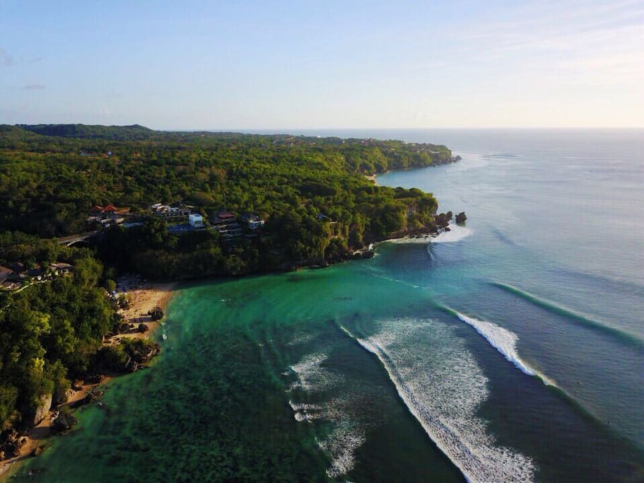 Aerial view of the bay in front
