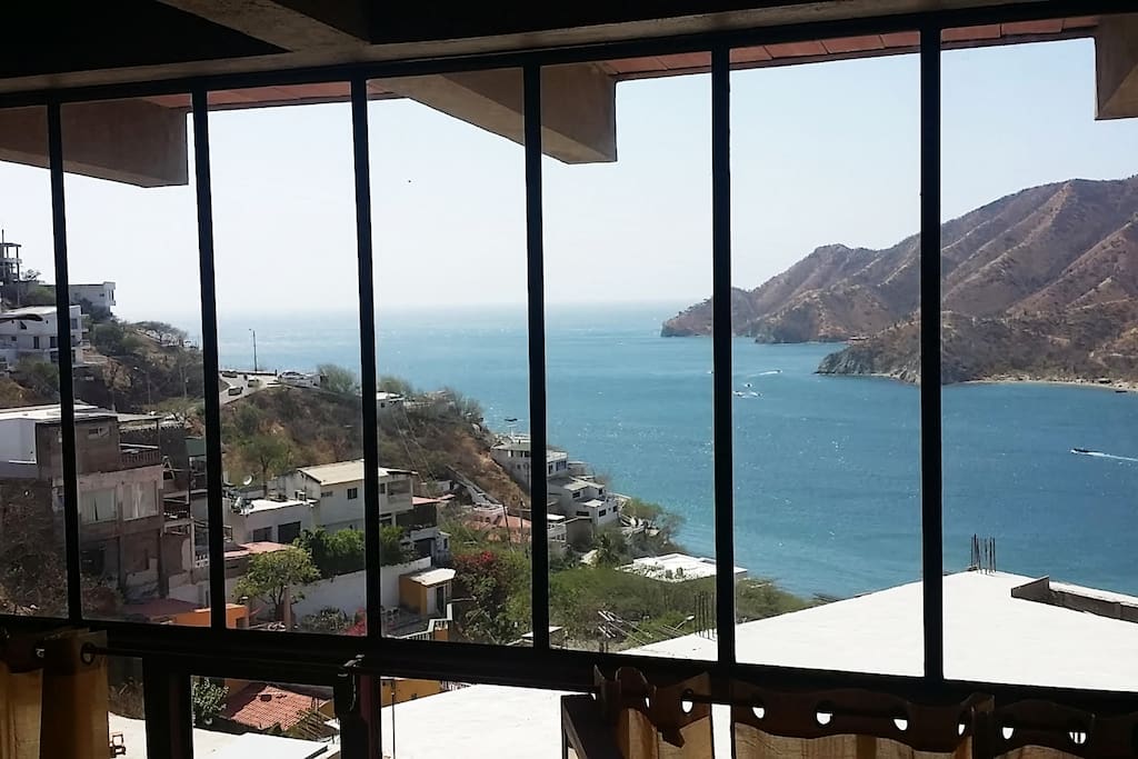 Panoramic view of Taganga from the bed...