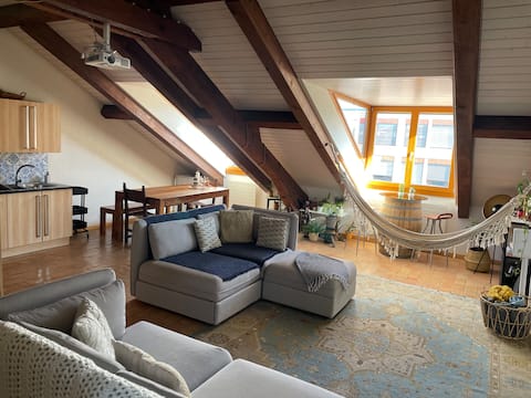 Popular Airbnb listing: Quiet & cozy wooden loft downtown: 3 bedrooms in Grottes Et Saint Gervais
