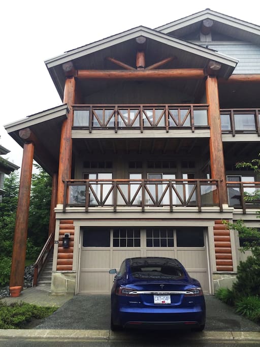 Front view with double garage