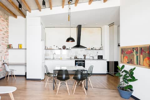 Soak up the Rustic Vibe at a Spacious Abode with a Balcony