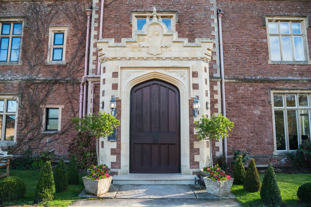 The main entrance portico