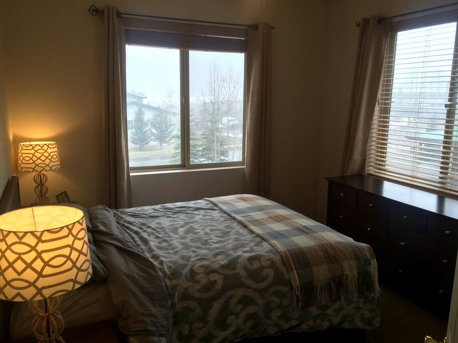 Bed has been moved to face windows