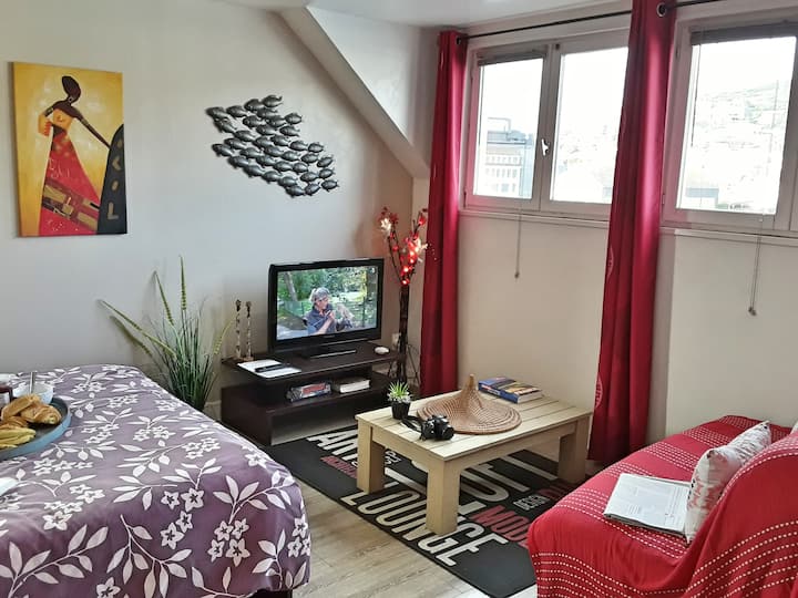 En 1ère Loge, Agréable Studio Vue Port Et Mer - Yport