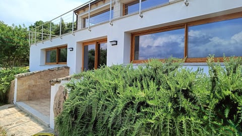 Hillside house with sea view