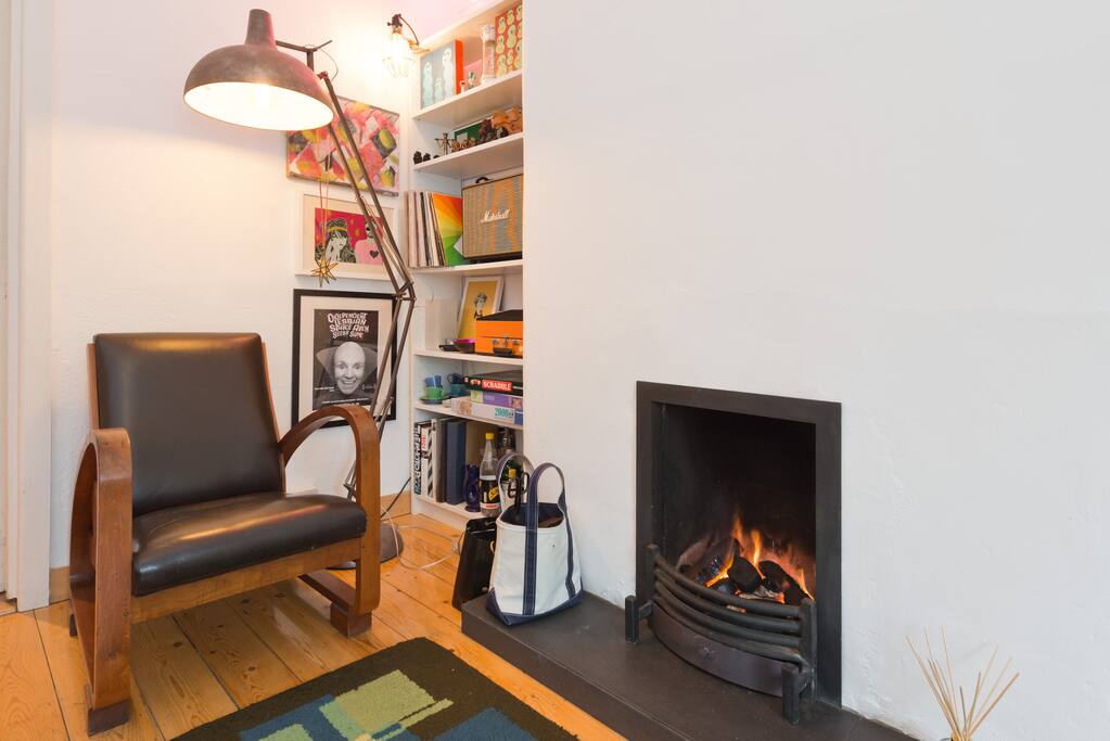 Livingroom. have a read beside the fire.