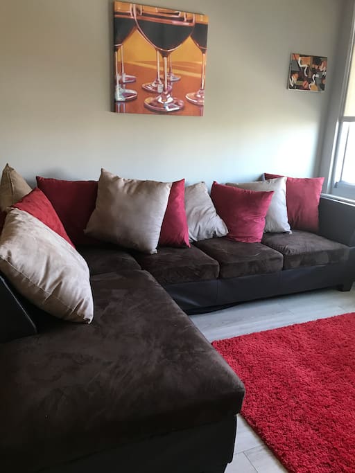 Sectional couch in living room