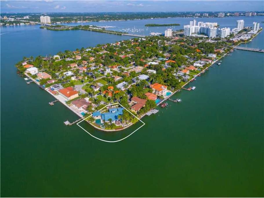 Our home is in this little island but not the circled one!