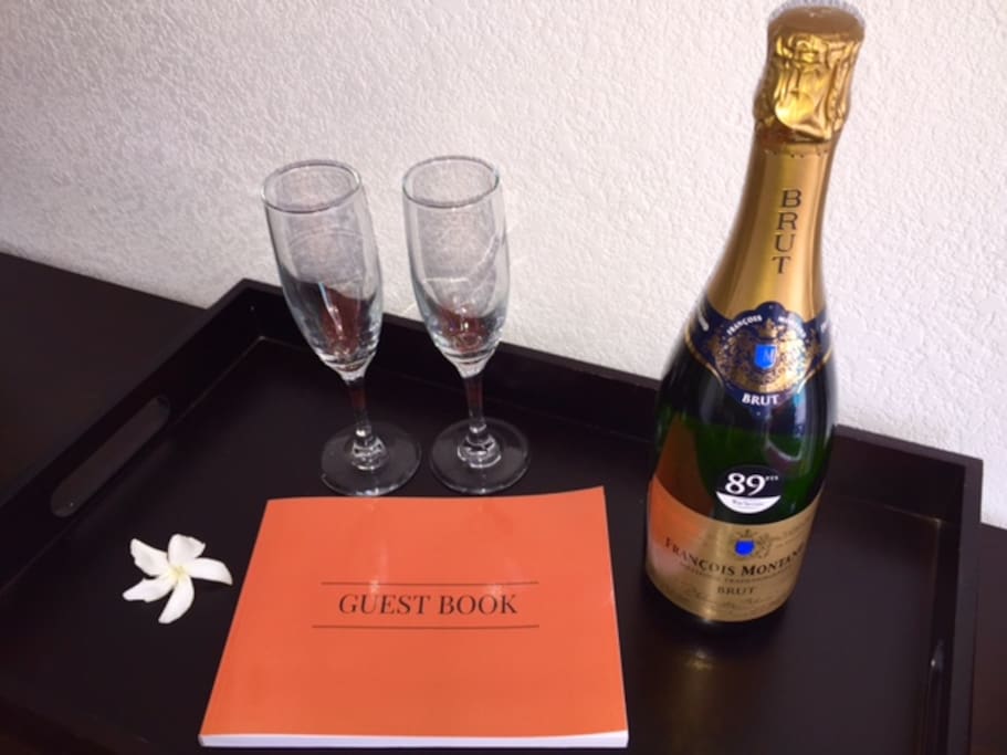 champagne upon arrival