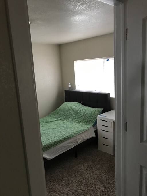 Bedroom and desk (blinds have been installed since picture was taken)
