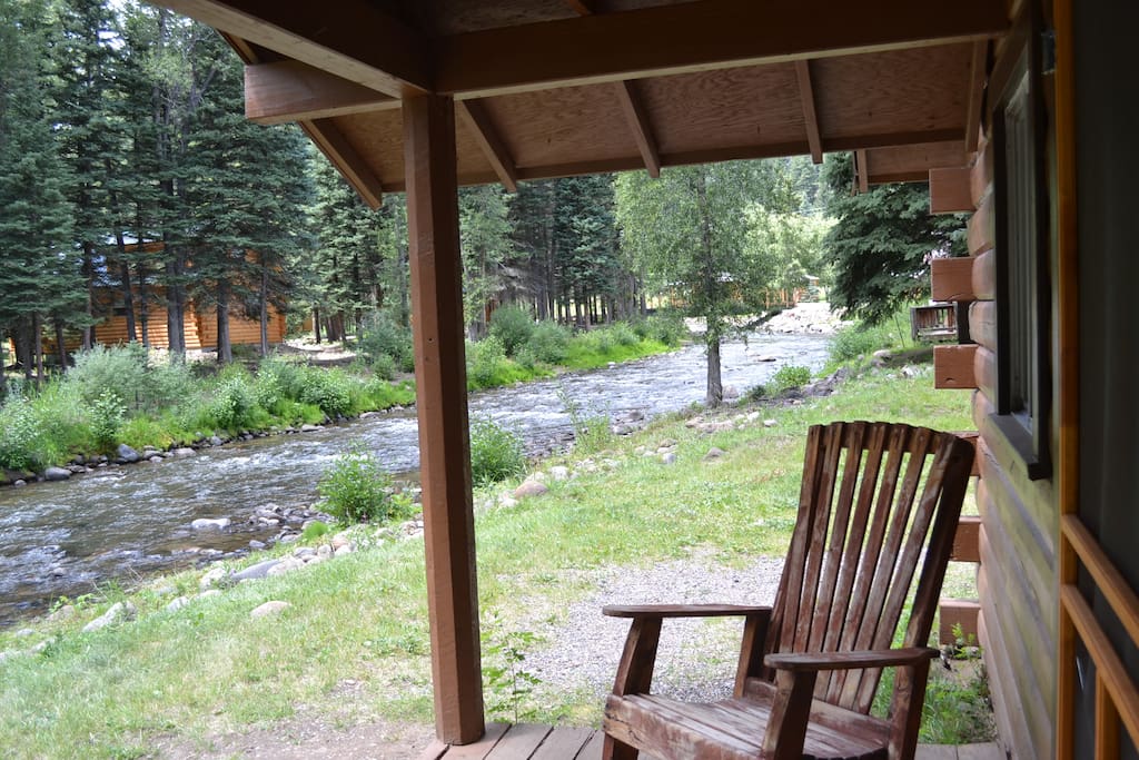 The Rio Grande sits at Cabin B's porch.