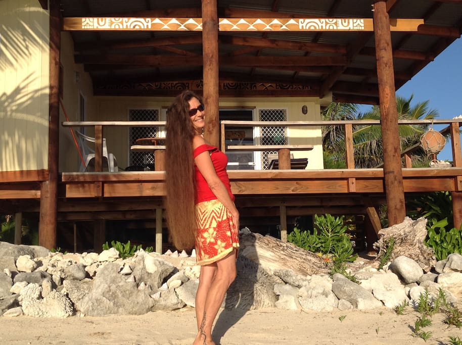 Kanoe(director) In front of #1 Kota'a Nui Beachfront unit