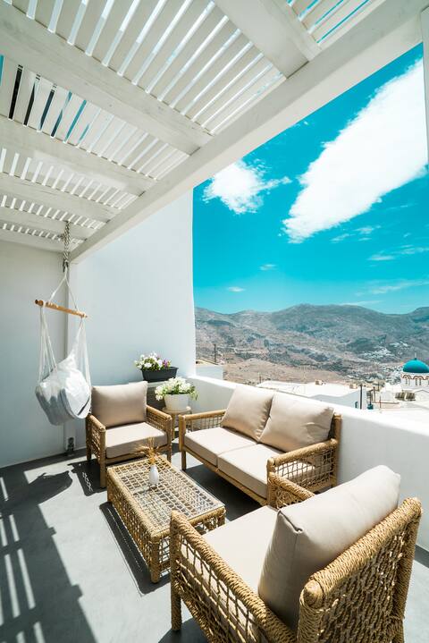 AGIA ANNA Private cycladic apt with sea view