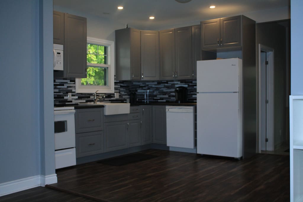 The kitchen is fully equipped with everything you need to make your meals.