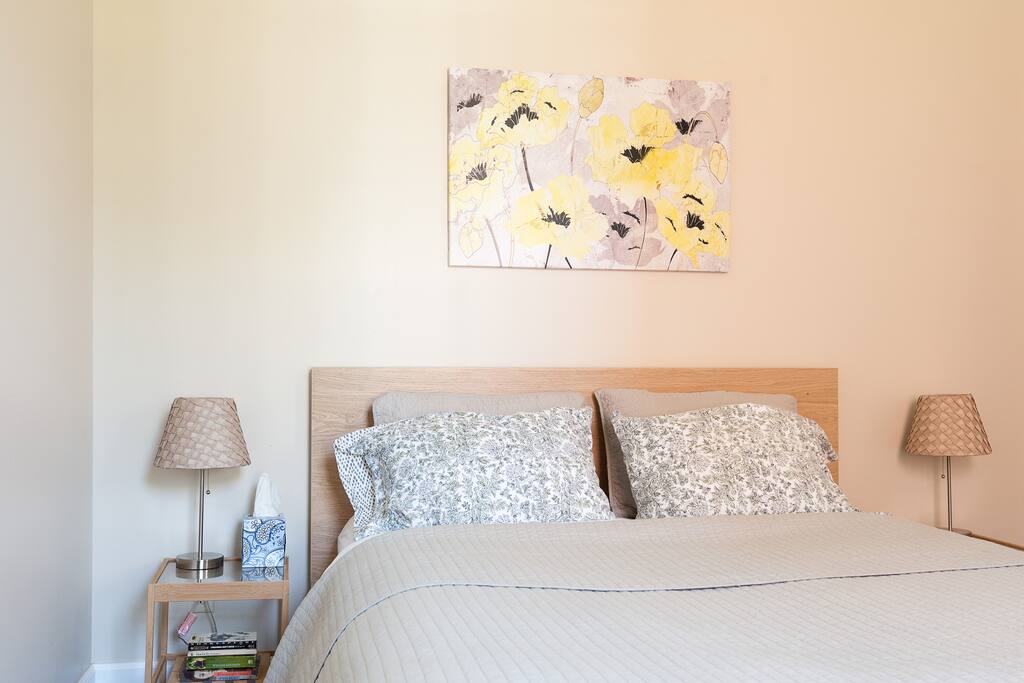 This is a 1 bedroom, with a queen bed and large closet. There is also a queen futon bed in the living room