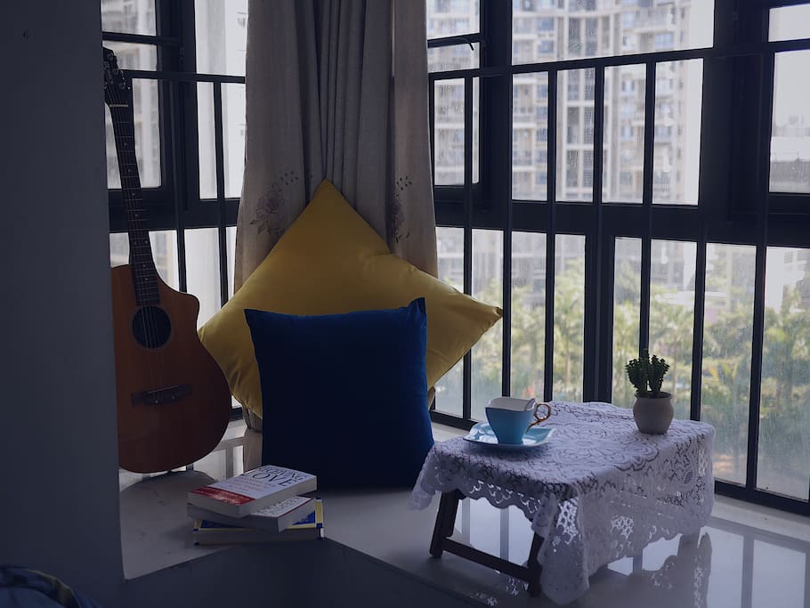 Guitar and a cup of coffee