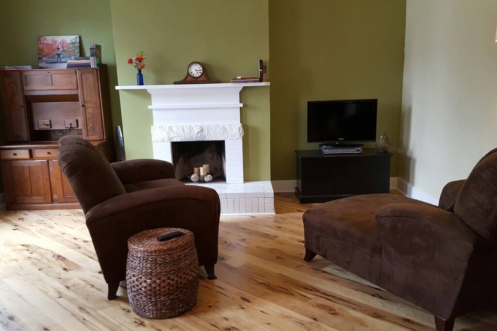 Charming sitting area to watch television or read a book.
