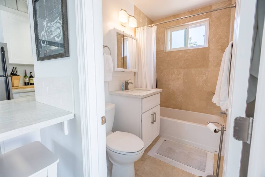 travertine shower