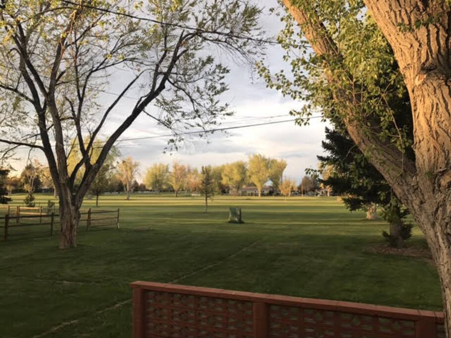 View of fairway just before dusk.