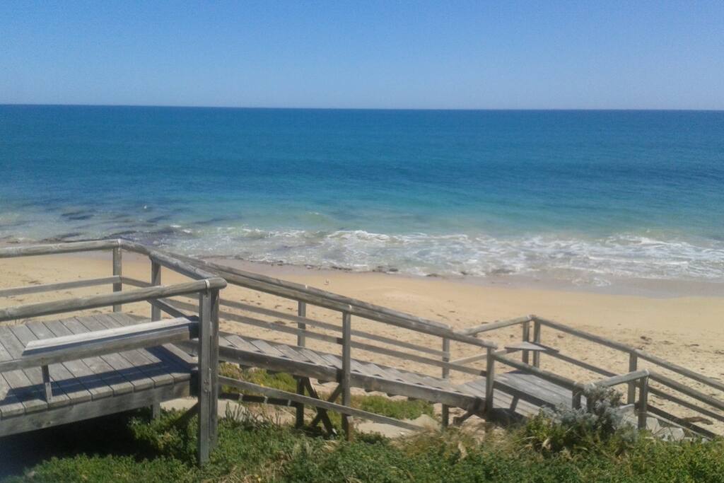 Beach just across the road