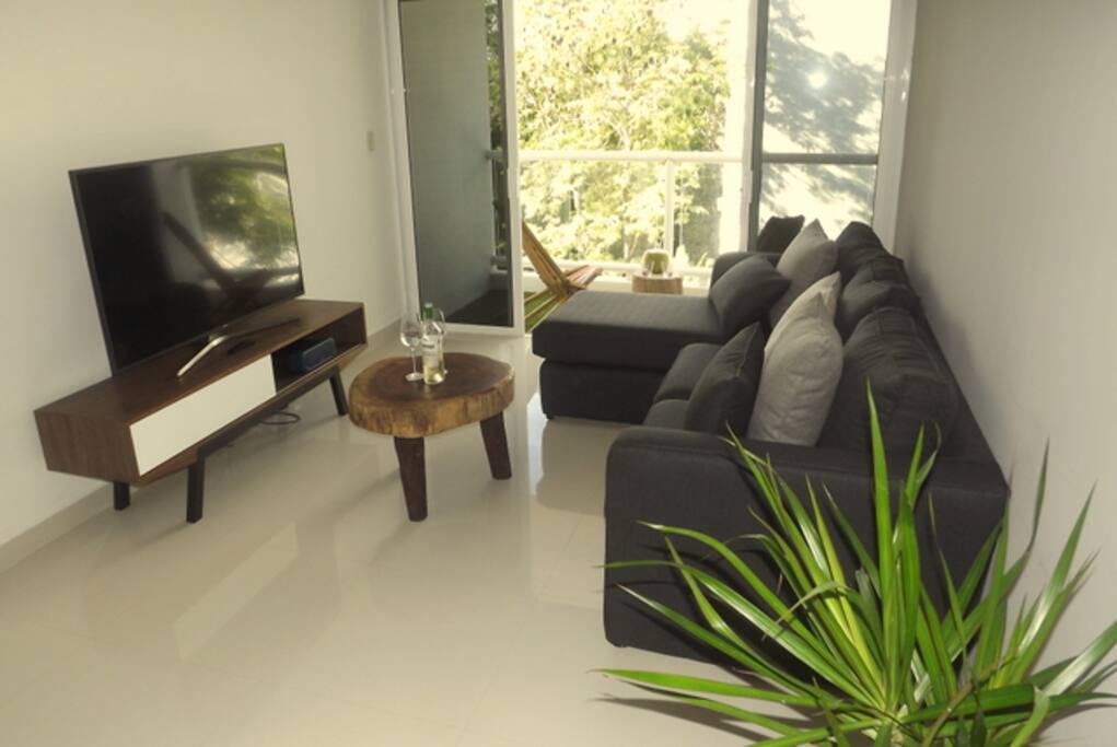 Lounge is airy and light