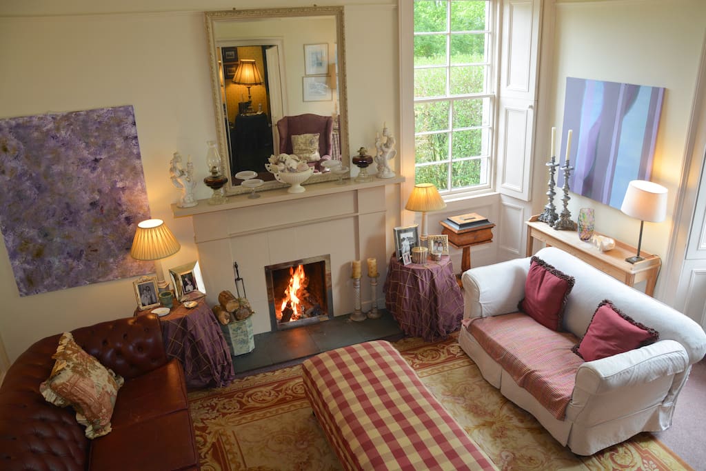 A fine drawing room to relax in, log fires in to cosy up in front of in winter.