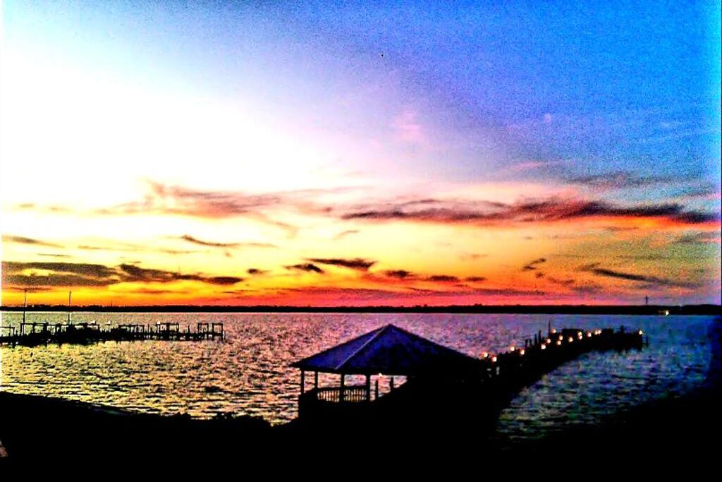 ... same balcony view at sunset
