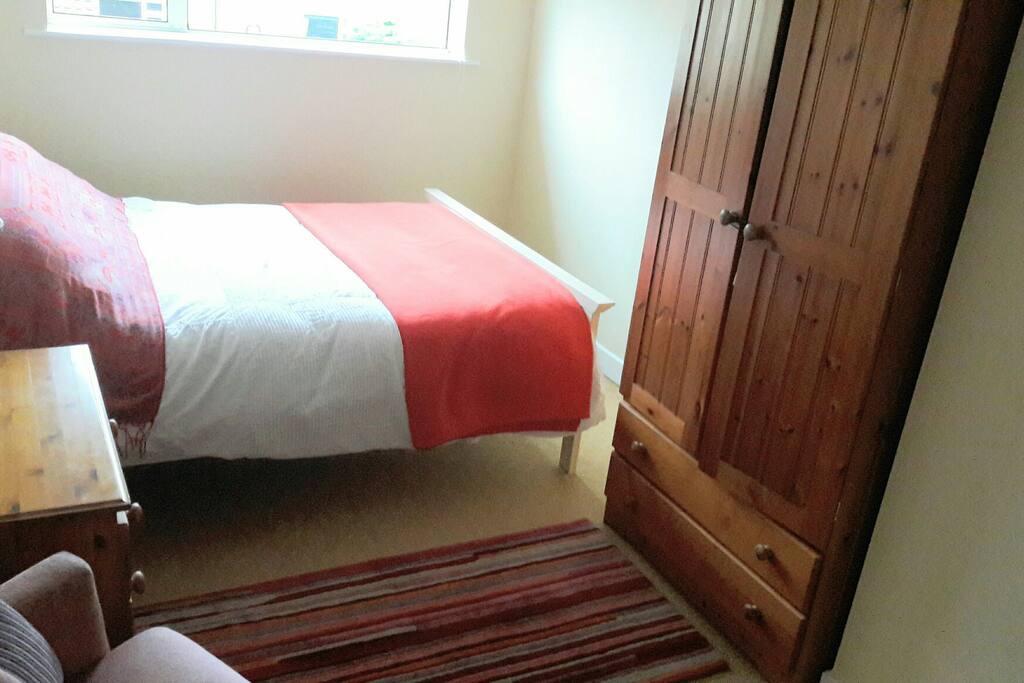 double bed, blackout blinds