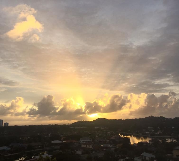 Sunrise over Currumbin from the top balcony