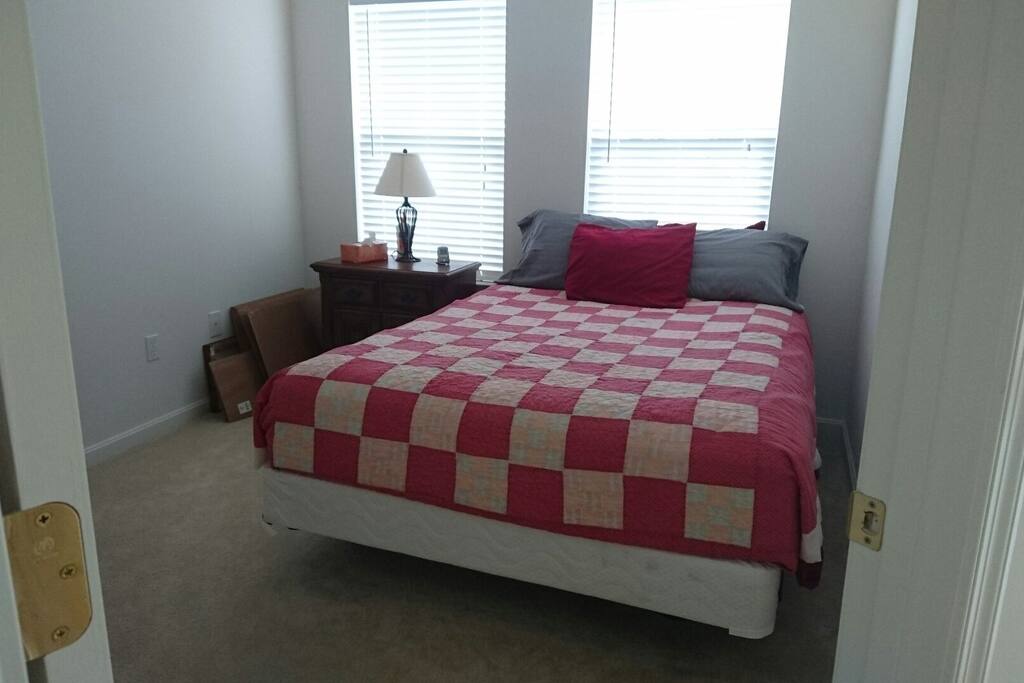Bedroom with closet. Queen bed.