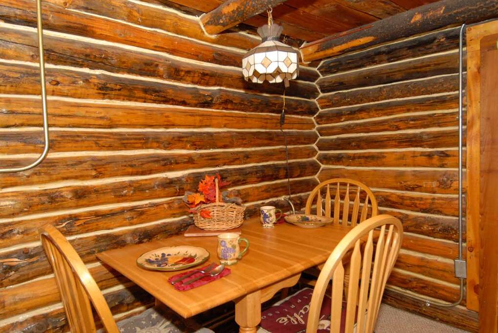 Crafted of logs from the Forest on site