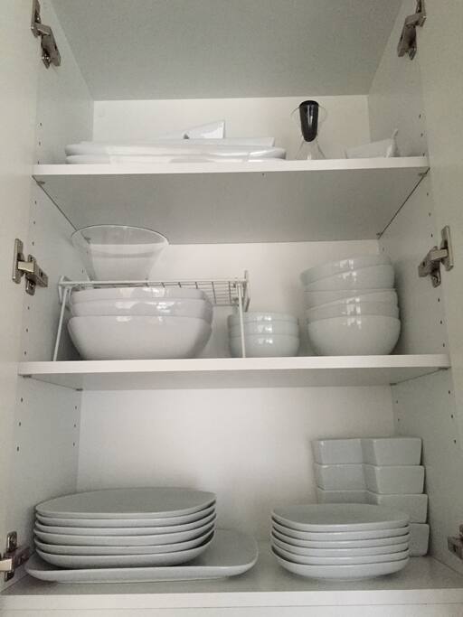 Fully equipped kitchen with dishes, cutlery,etc.