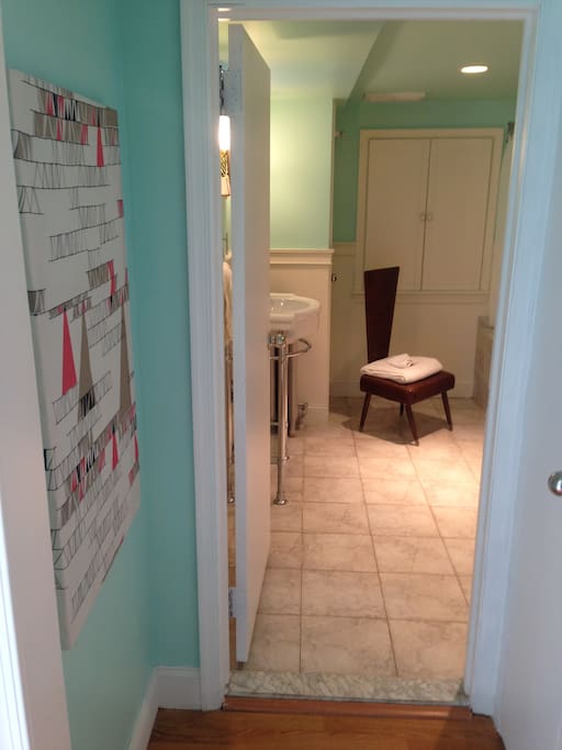 Immediately to our left is your en suite bathroom