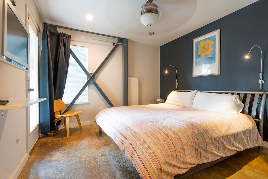 The door lets right out at street level for our guests on the go!