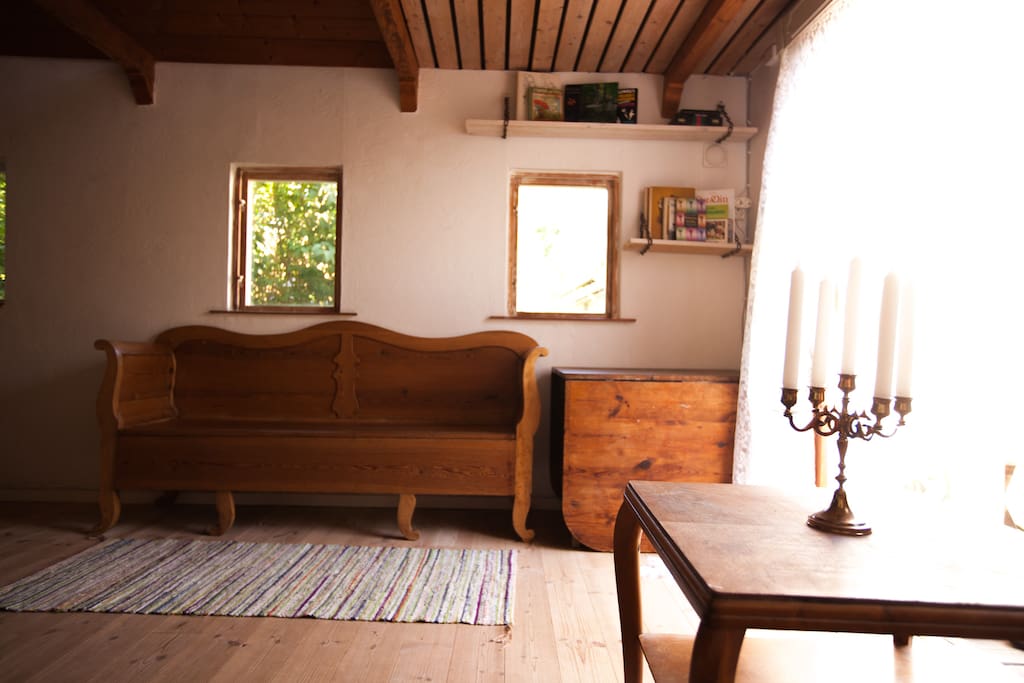 Common area leads to the porch and garden-