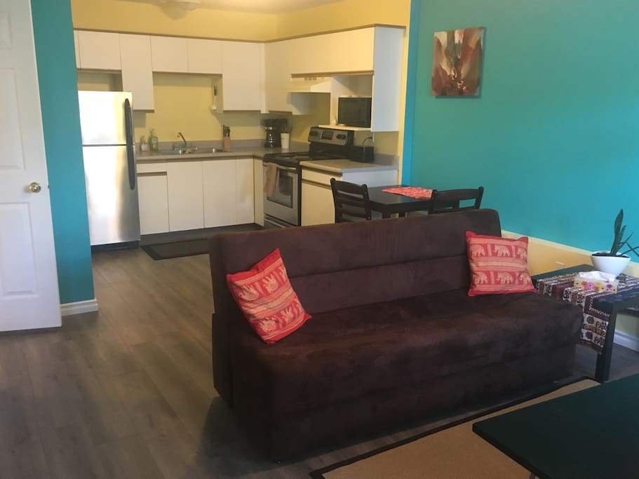 Living room and kitchen