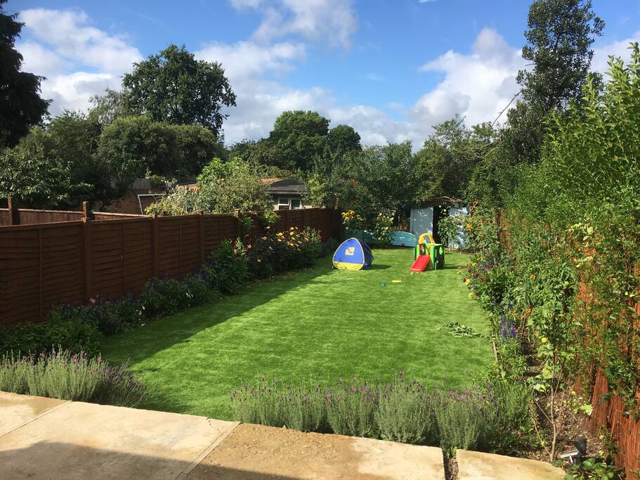 South west facing garden with patio/BBQ area