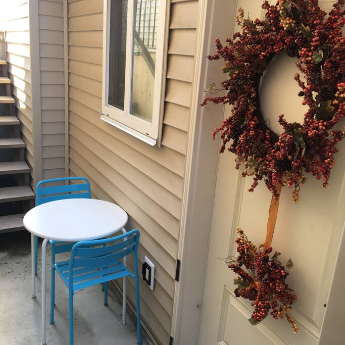 Private entrance and patio