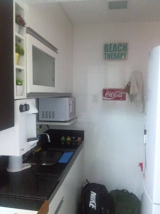 Kitchen - Microwave, Cooker, Big refrigerator, Coffee Machine, Pure and Cold Water Machine